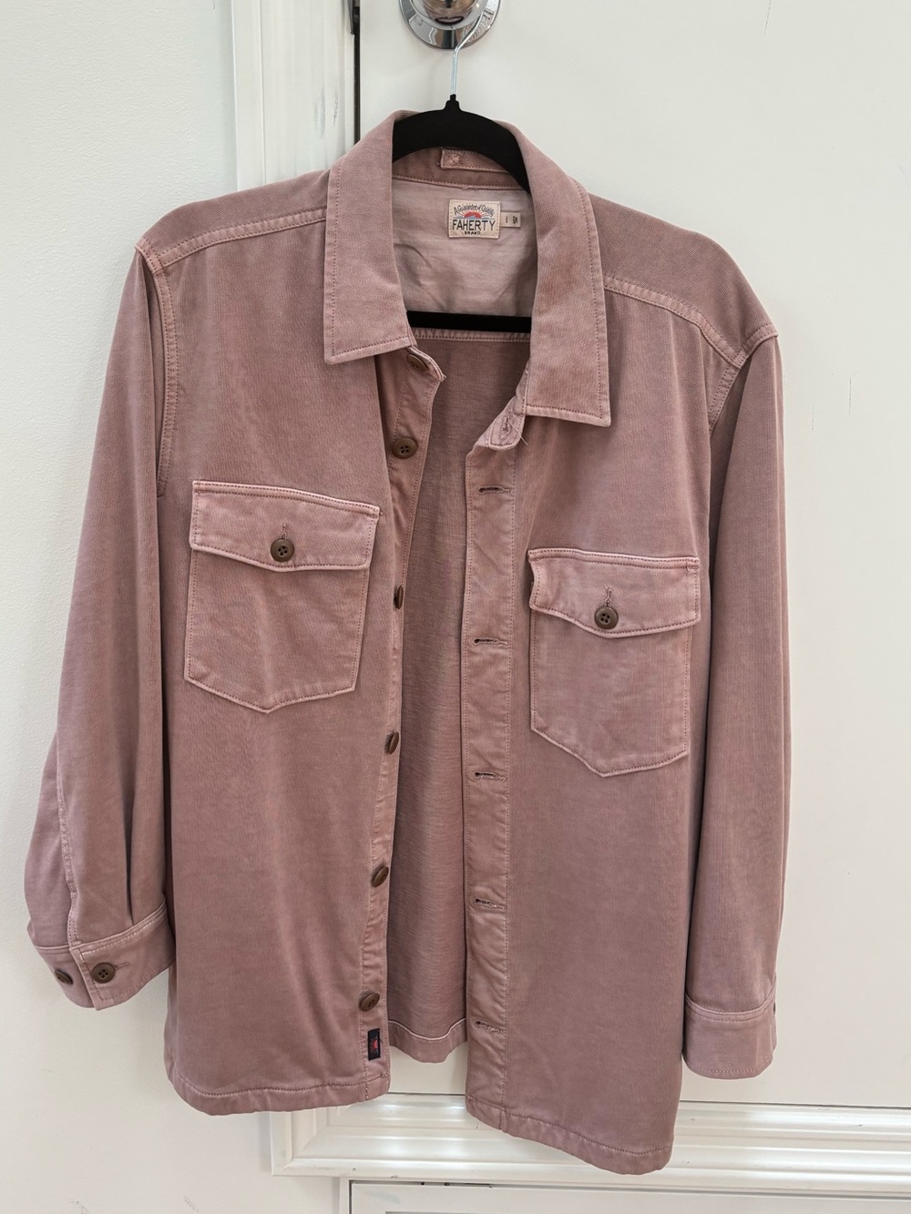 Faherty Men’s Mauve Shacket w/Cropped Sleeve size L